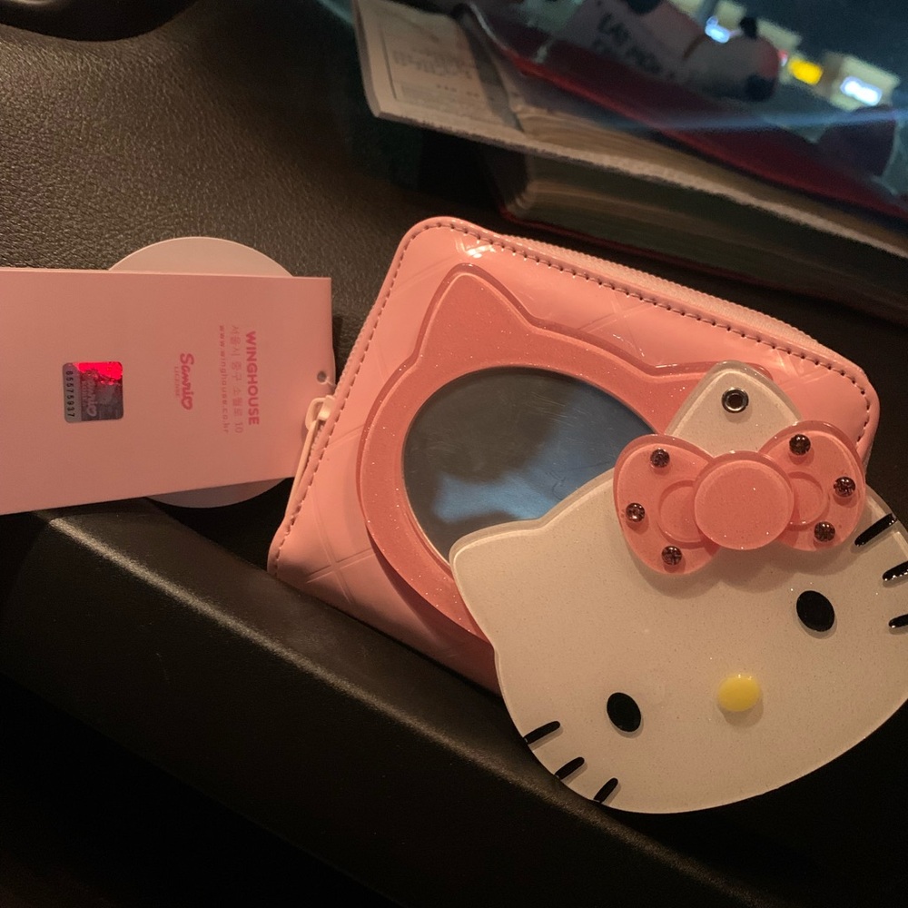 Chic Pink and White Mini Bag with Playful Character Design